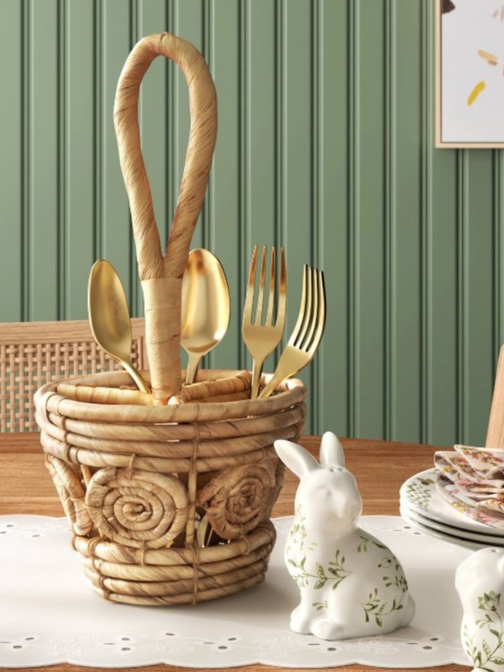 Threshold Target Woven Utensil Caddy Brown NEW